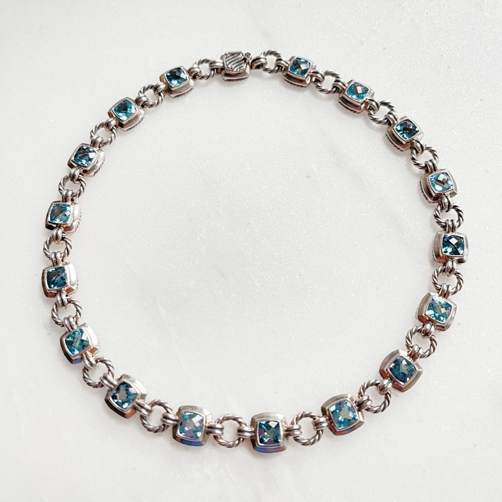 David Yurman Blue Topaz Renaissance Necklace 16"